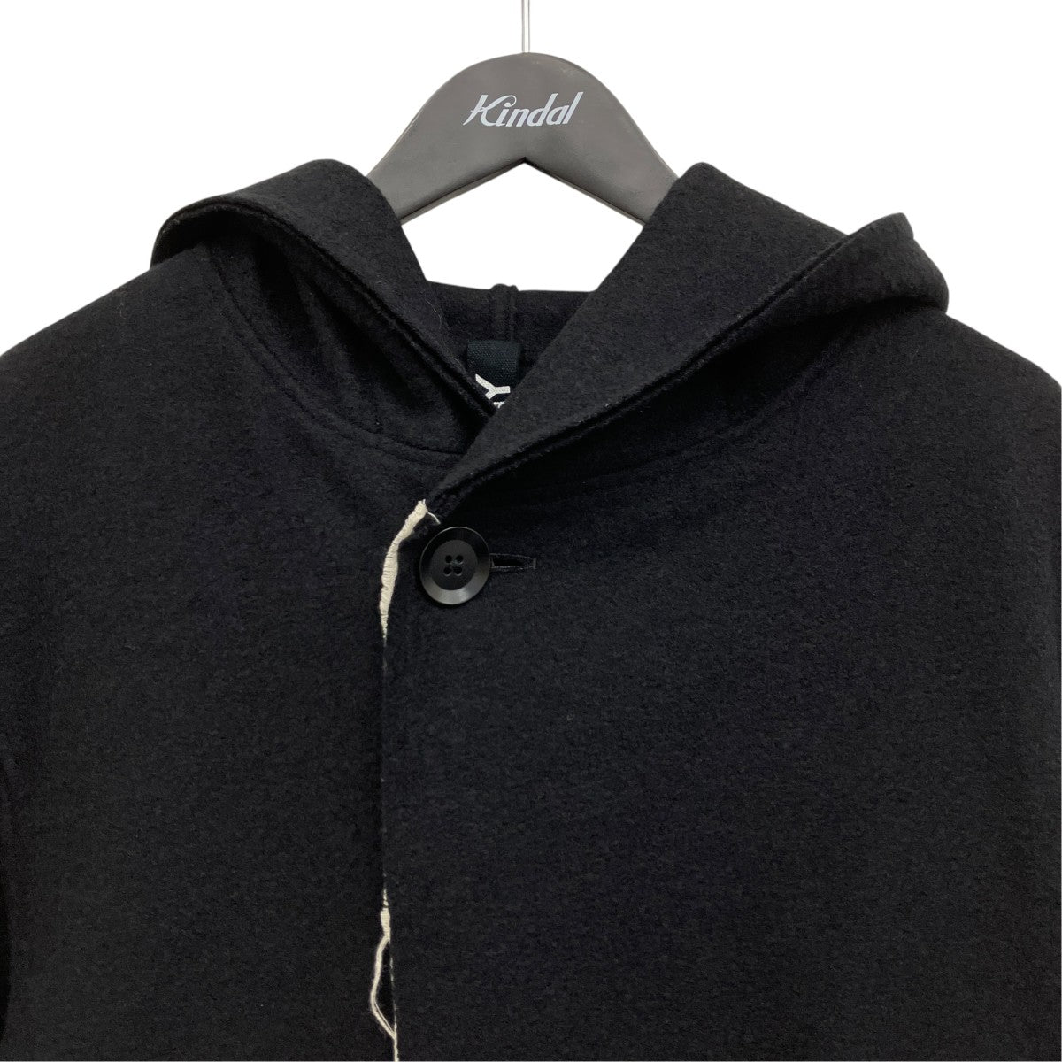 Hoodette Coat ウールリネン断ち切りコート