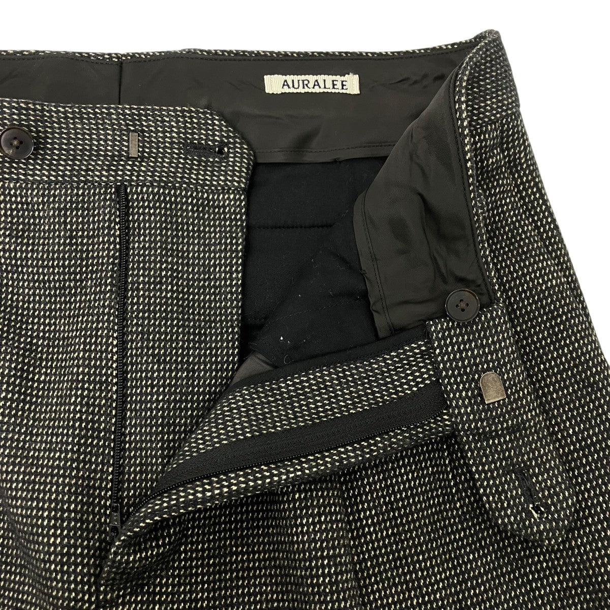 Organic Cotton Cashmere Wool Tweed Two-Tuck Pants ウールカシミヤチェックスラックス