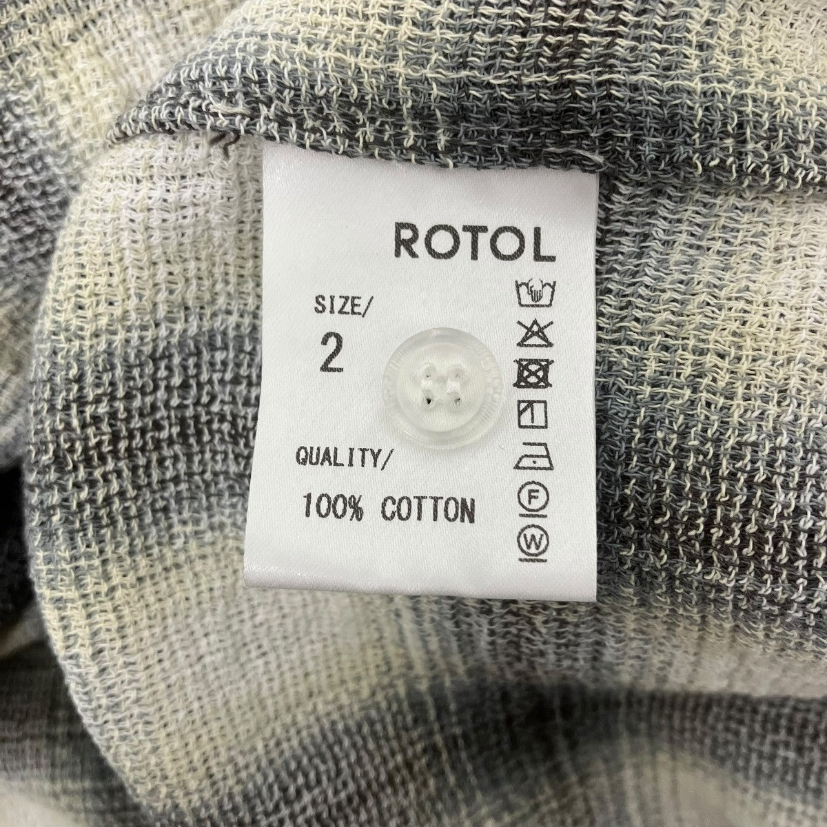 ROTOL(ロトル) 1LDK annex BASIC SHIRTSチェックシャツ グレー サイズ