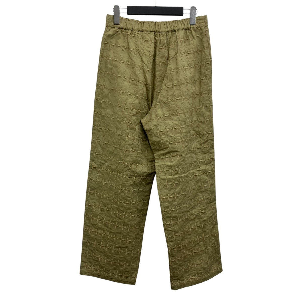 COTTON LINEN TWILL FLOWER EMBROIDERY PANTSエンブロイダリーフラワートラウザー