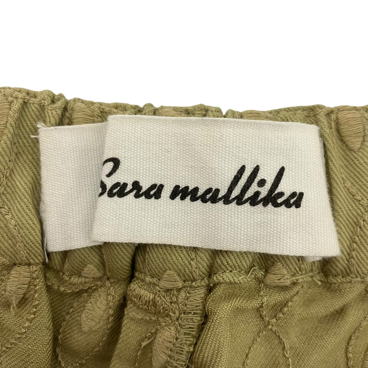 COTTON LINEN TWILL FLOWER EMBROIDERY PANTSエンブロイダリーフラワートラウザー