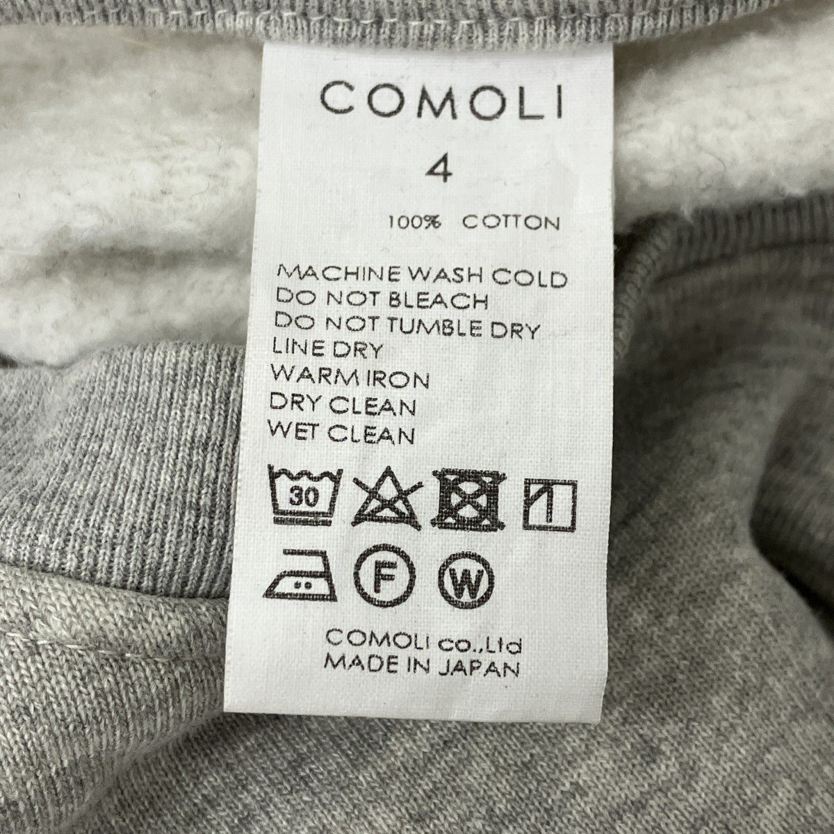 COMOLI クルーネックスウェット 古着・中古-5枚目のアイテム画像