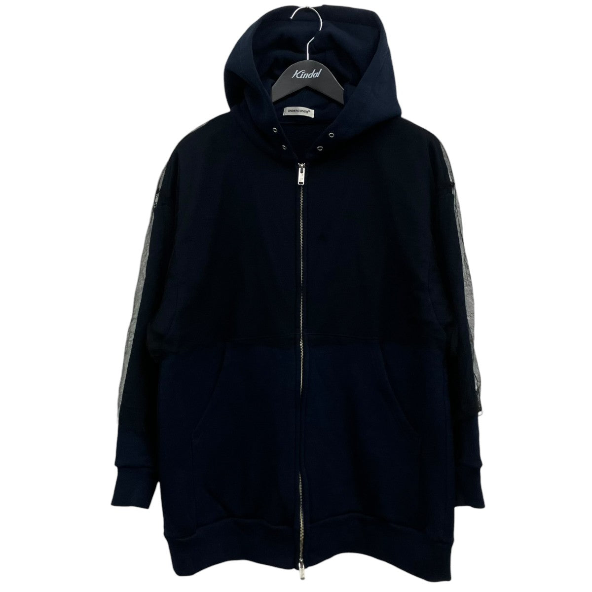 UNDERCOVER TULLE ZIP UP PARCA チュールドッキングジップパーカー 古着・中古-1枚目のアイテム画像
