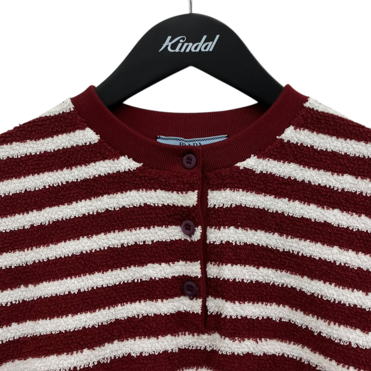 PRADA コットンブークレ クルーネック セーター 古着・中古-3枚目のアイテム画像