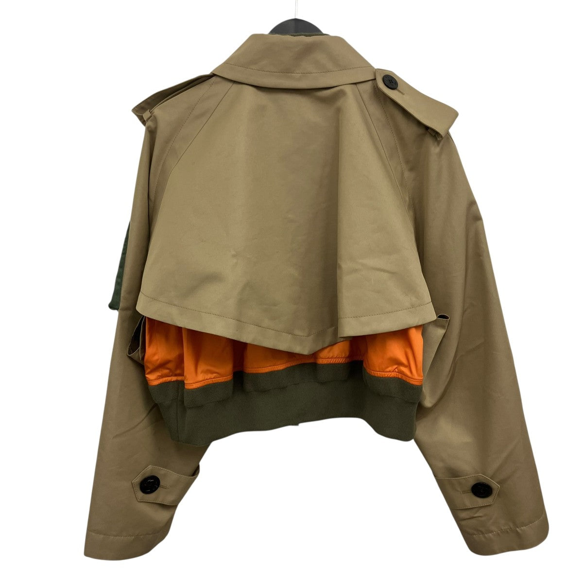 sacai(サカイ) ドッキングショートトレンチジャケット 22-05948 カーキ