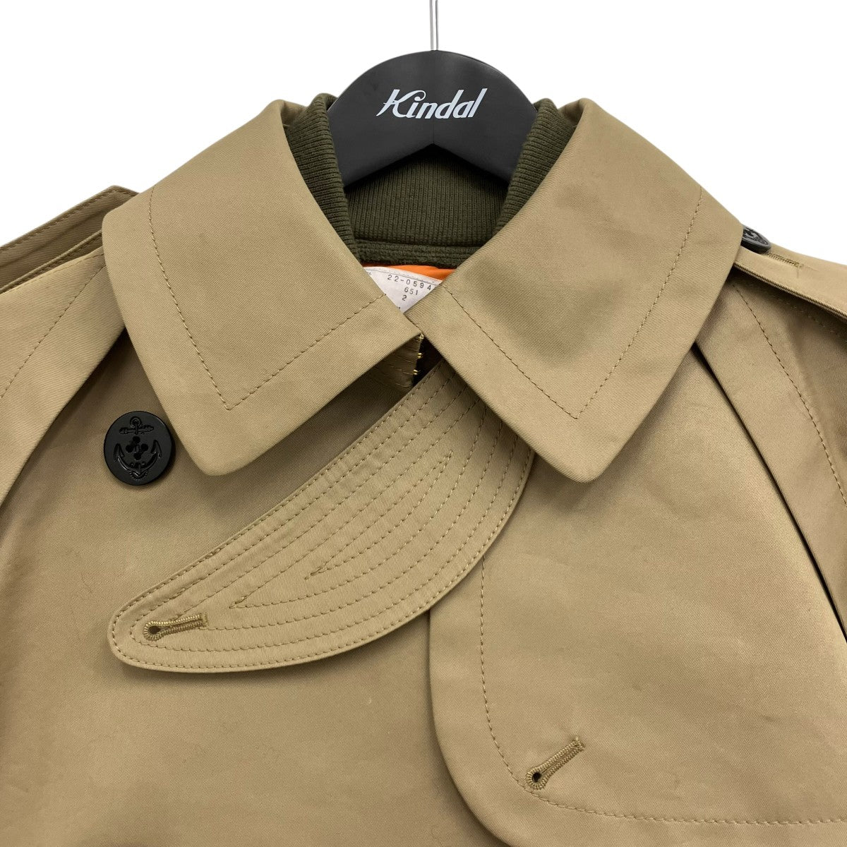 sacai(サカイ) ドッキングショートトレンチジャケット 22-05948 カーキ
