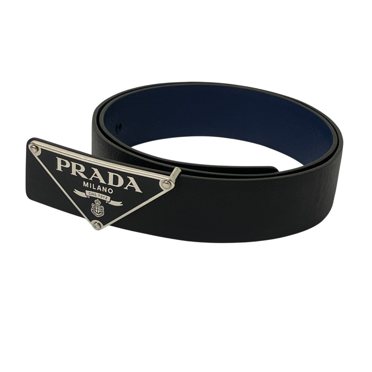 PRADA 三角ロゴプレートバックルリバーシブルベルト 古着・中古-1枚目のアイテム画像