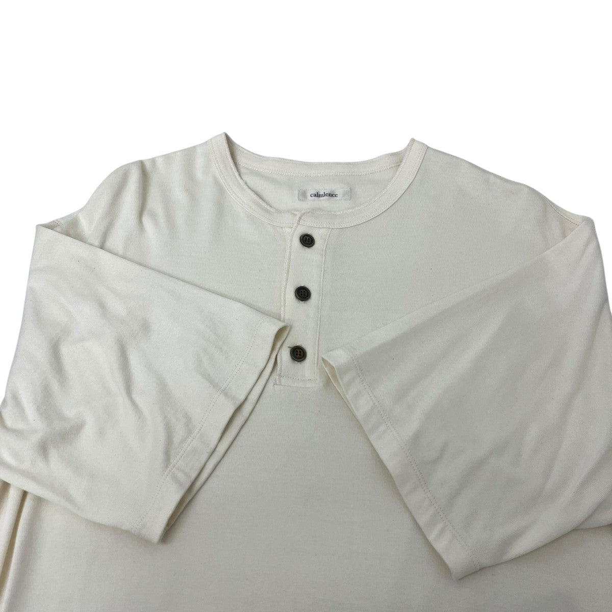 CALMLENCE シルク混ヘンリーネックTシャツ 古着・中古-4枚目のアイテム画像