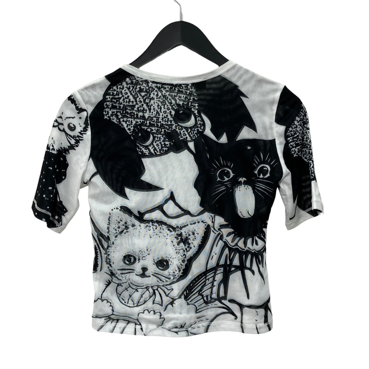 CHOPOVA LOWENA メッシュトップ　Crazy Cat Chopova Lowena(チョポヴァロウェナ) 半袖メッシュカットソー ホワイト