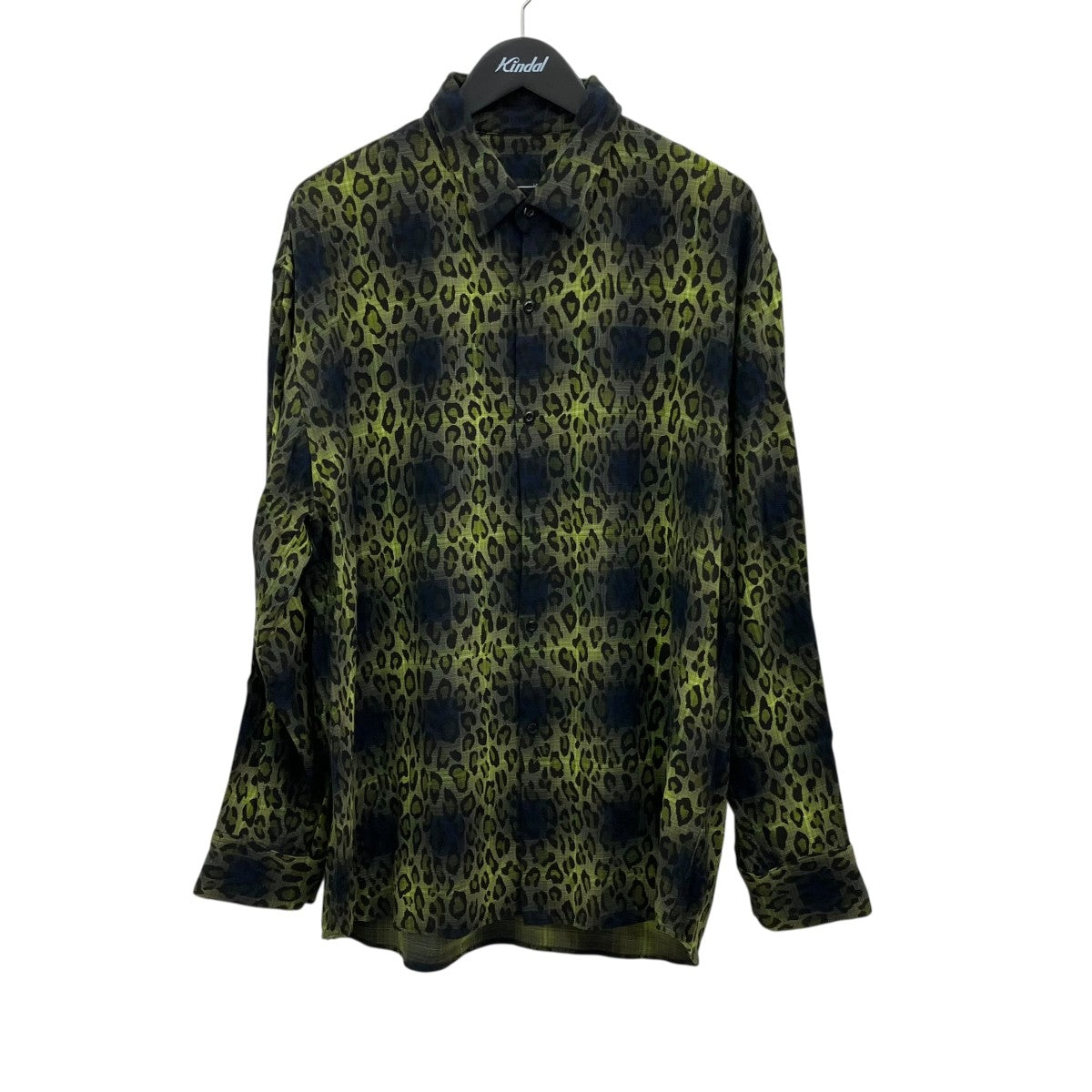 LAD MUSICIAN OMBRE CHECK +LEOPARD PT BIG SHIRTオンブレチェック、レオパード長袖シャツ2222-143 古着・中古-1枚目のアイテム画像