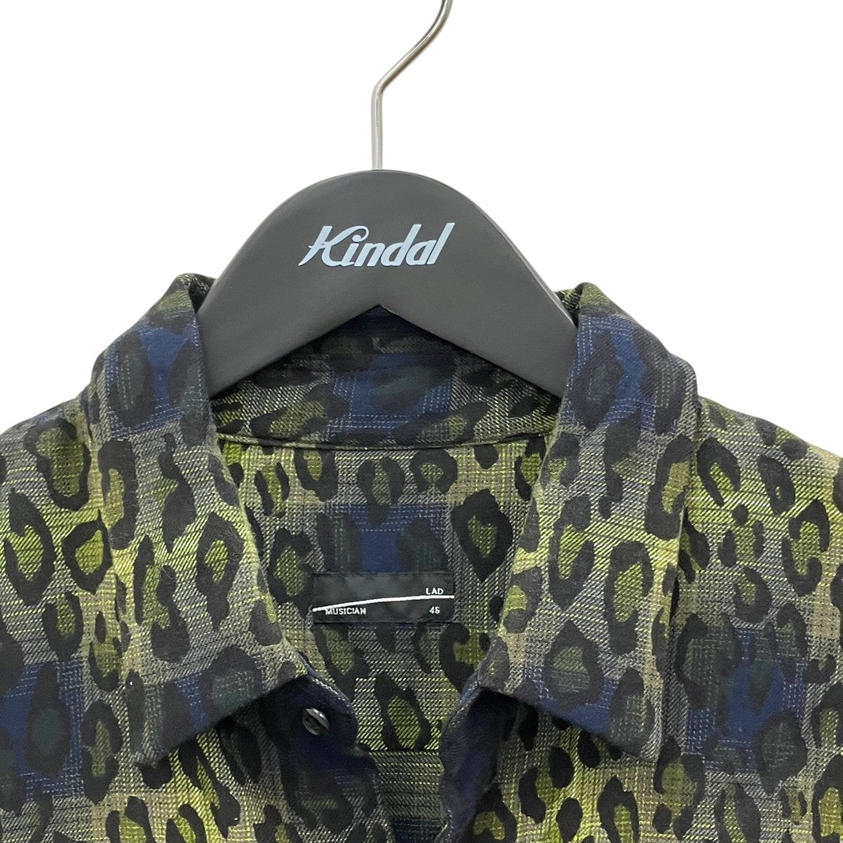 LAD MUSICIAN OMBRE CHECK +LEOPARD PT BIG SHIRTオンブレチェック、レオパード長袖シャツ2222-143 古着・中古-3枚目のアイテム画像