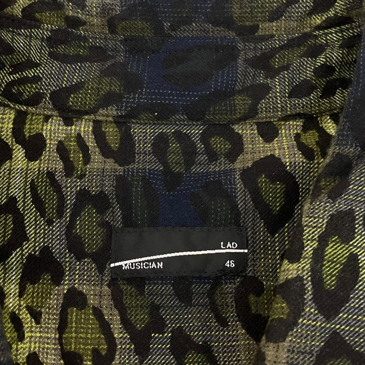 LAD MUSICIAN OMBRE CHECK +LEOPARD PT BIG SHIRTオンブレチェック、レオパード長袖シャツ2222-143 古着・中古-5枚目のアイテム画像