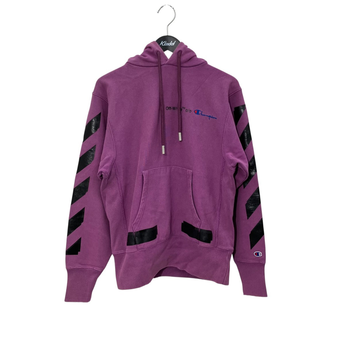 OFFWHITE×Champion プルオーバーパーカー 古着・中古-1枚目のアイテム画像