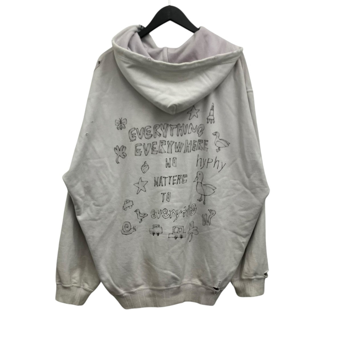 Maison MIHARA YASUHIRO Bleached Smily Face Print ブリーチスマイルジップパーカー 古着・中古-2枚目のアイテム画像