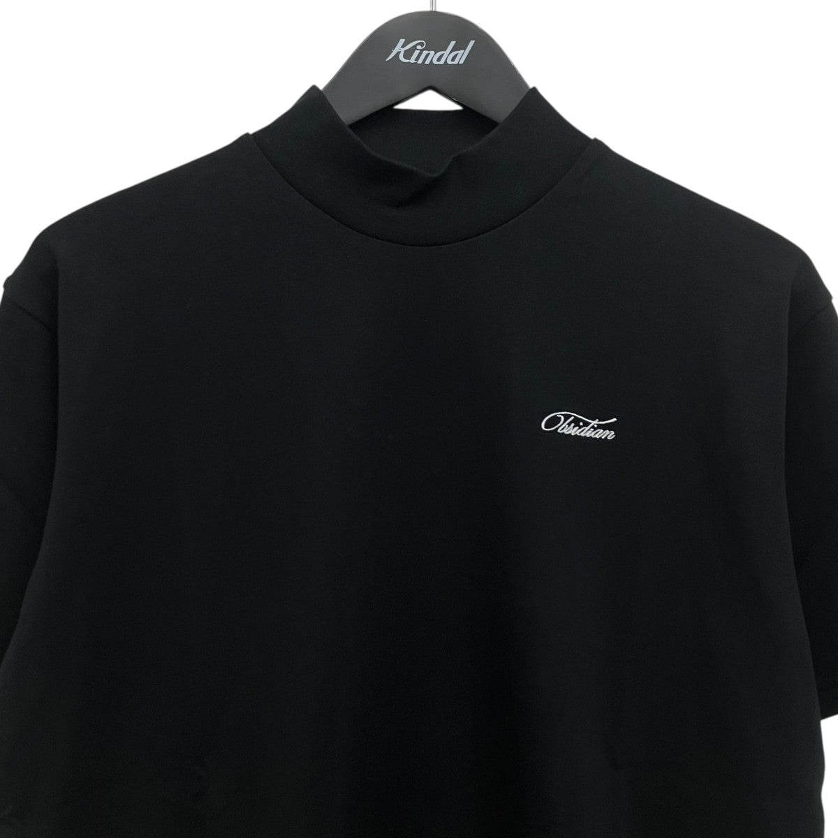 OBSIDIAN オブシディアン モックネック Tシャツ ブラック S obsidian(オブシディアン) SLIM MOCKNECK 100 2SUPIMA SMOOTH Tシャツ