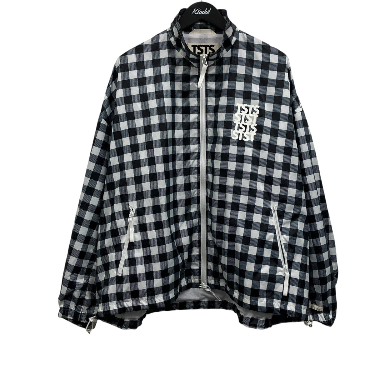 POLYESTER WIND TRACK JACKET チェックナイロンジャケット