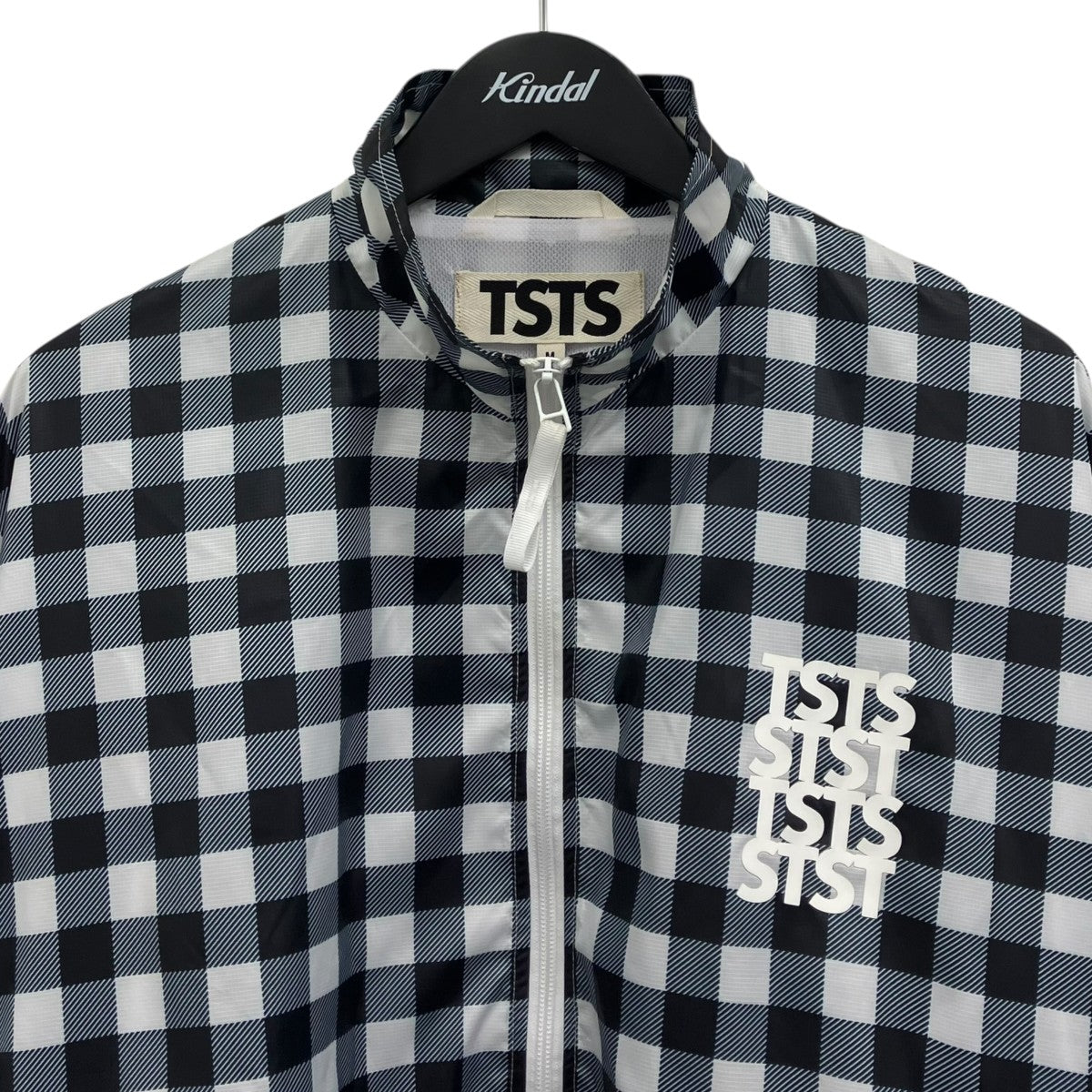 POLYESTER WIND TRACK JACKET チェックナイロンジャケット