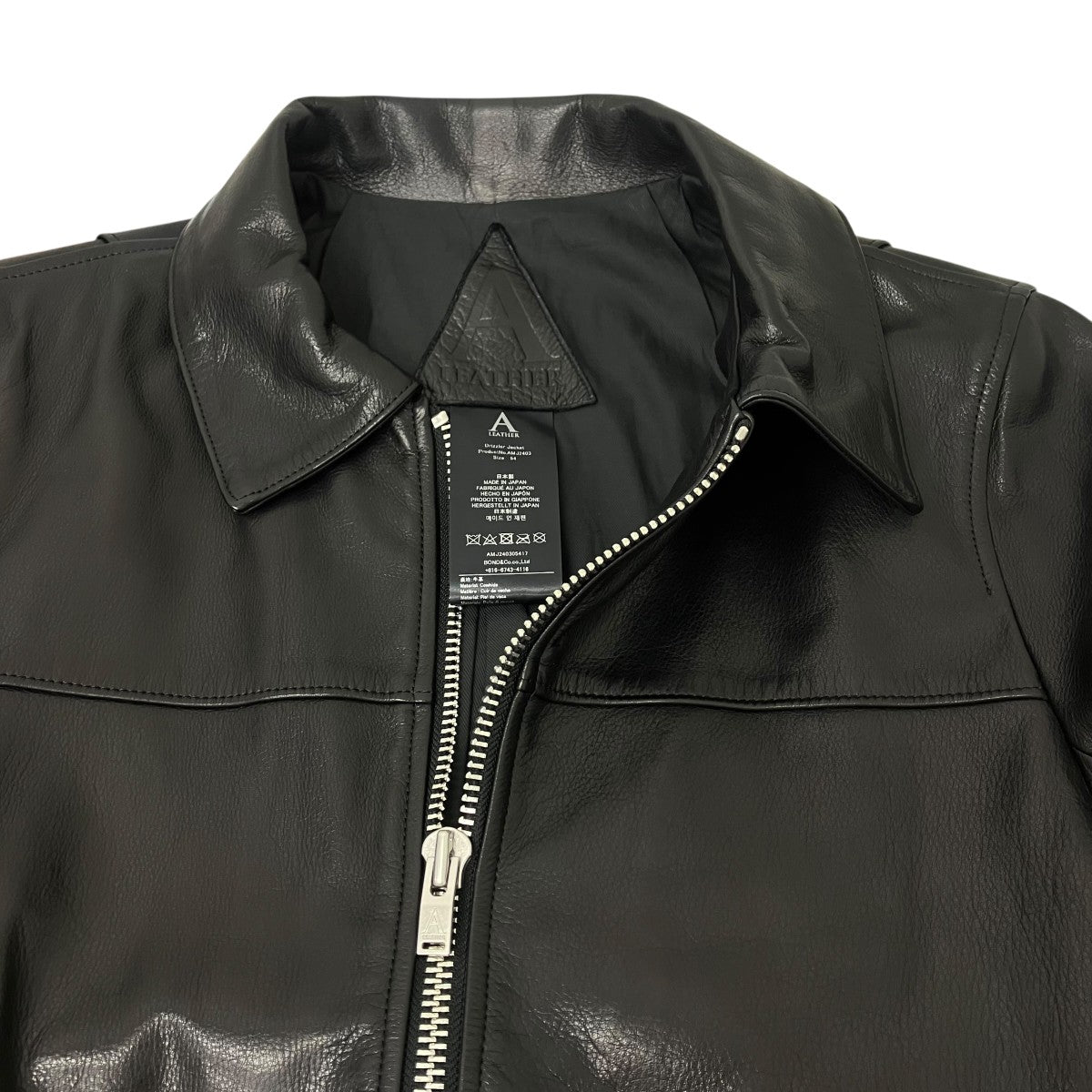 A LEATHER ジップレザージャケット 古着・中古-4枚目のアイテム画像