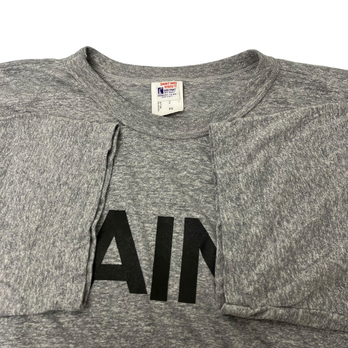 SAINT MICHAEL ロゴプリントヴィンテージ加工Tシャツ 古着・中古-4枚目のアイテム画像