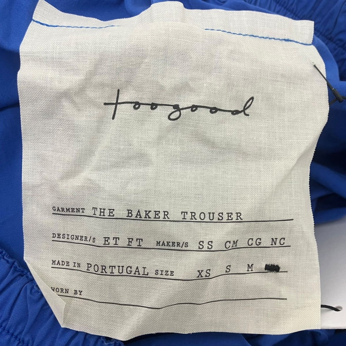 toogood THE BAKER TROUSERイージーパンツ 古着・中古-6枚目のアイテム画像