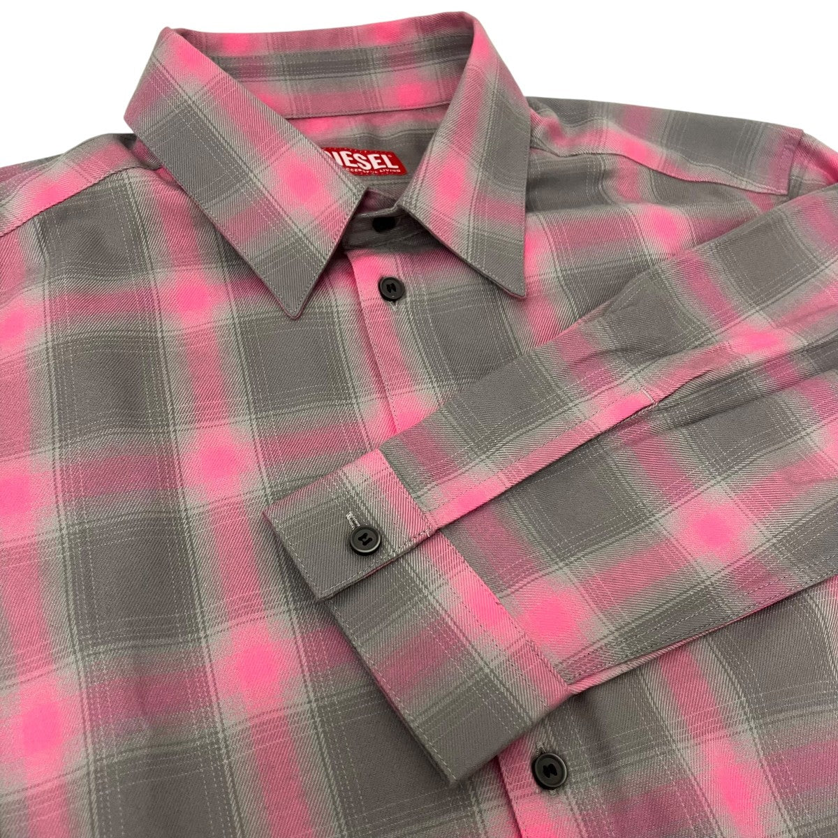 DIESEL s-simply-check-hgbt シャドーチェックシャツ 古着・中古-4枚目のアイテム画像
