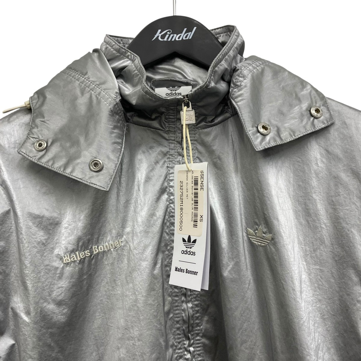 adidas×WALES BONNER シルバーアノラックジャケット 古着・中古-3枚目のアイテム画像