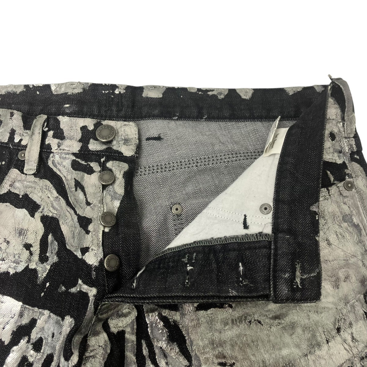 NEIL BARRETT Neil Barrett silver coating denim シルバーペイントコーティングデニム 古着・中古-4枚目のアイテム画像