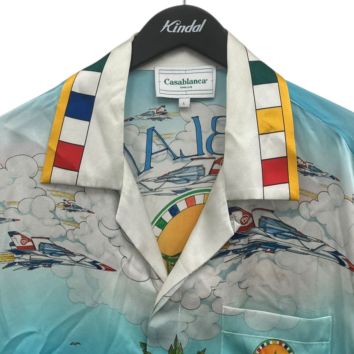 CASABLANCA(カサブランカ) Cuban Collar Long Sleeve Shirt シルク