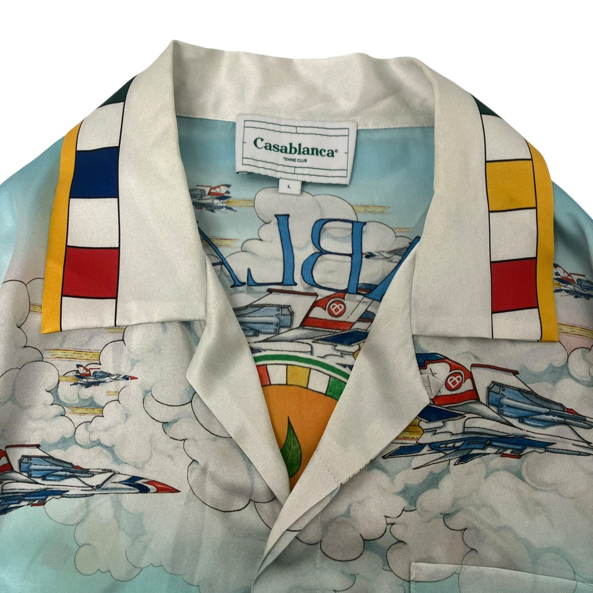 CASABLANCA(カサブランカ) Cuban Collar Long Sleeve Shirt シルク