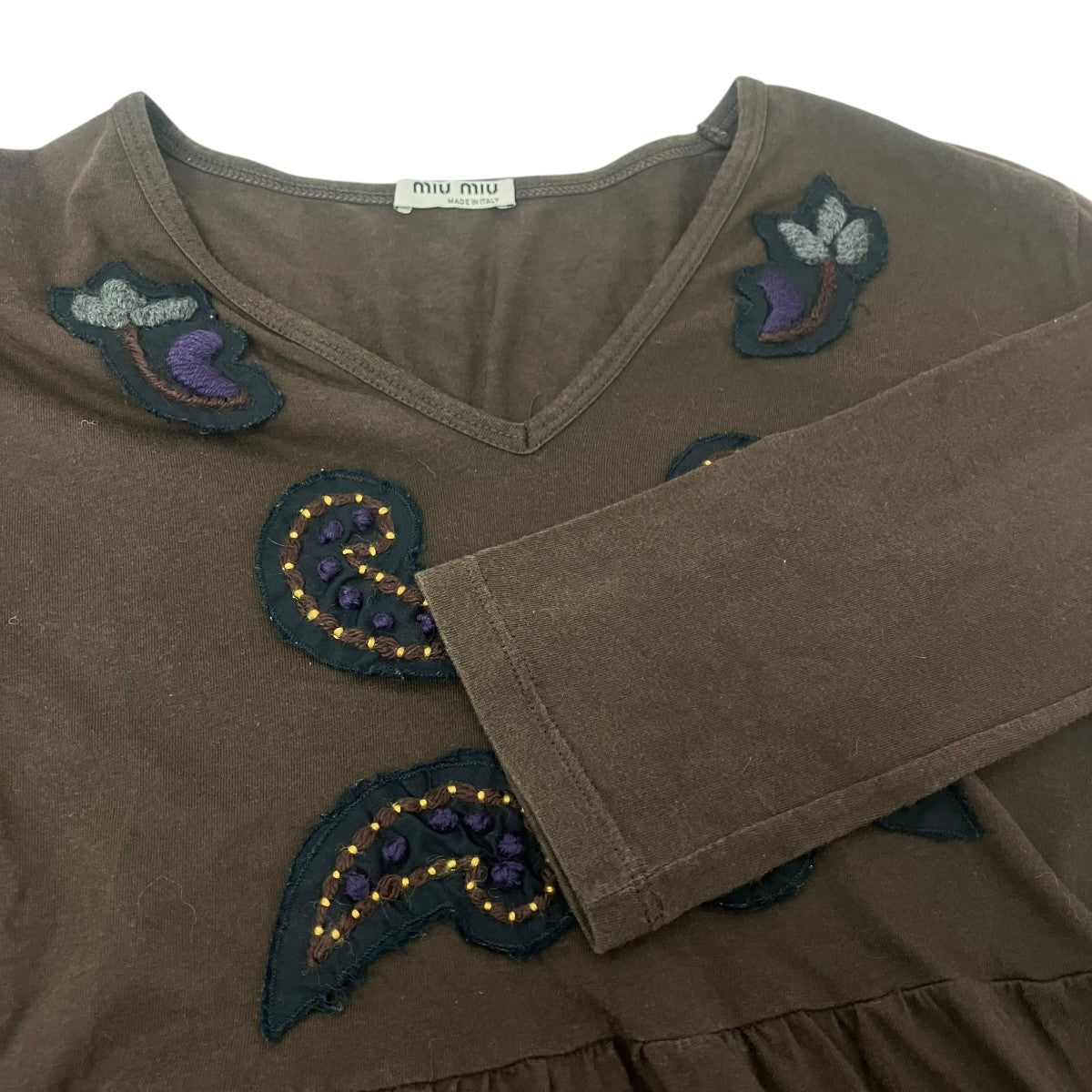 MIU MIU Vネックワンピース 古着・中古-4枚目のアイテム画像
