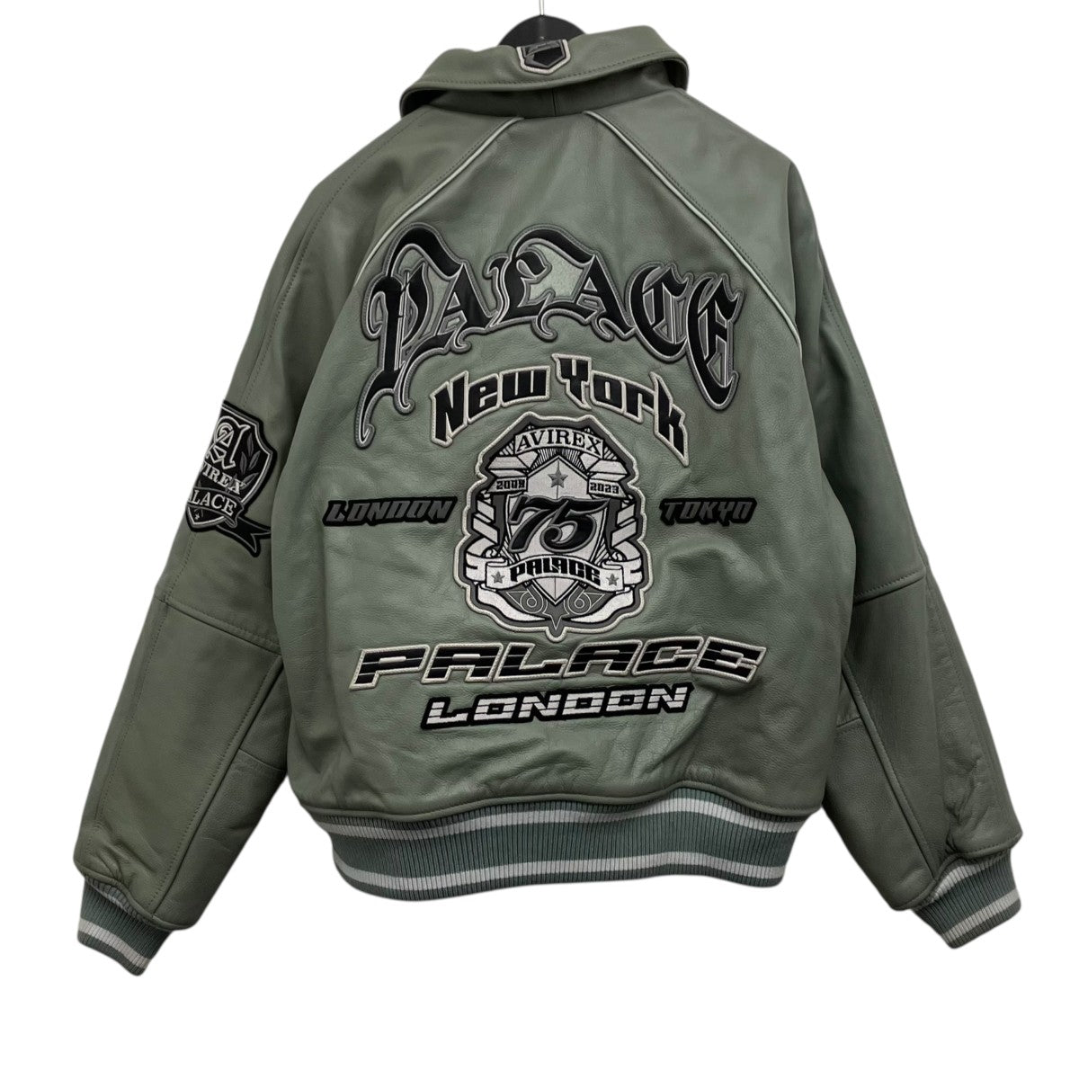 AVIREX グレー レザージャケット M PALACE×AVIREX PALACE AVIREX LEATHER JACKETレザージャケット グレー