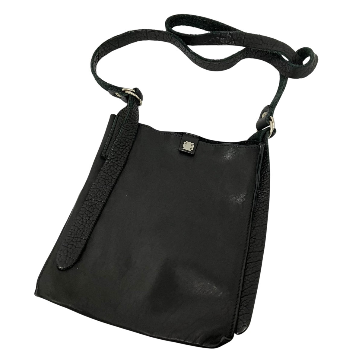 GUIDI SOFT HORSE FULL GRAIN FLAT CROSSBODY BAGレザーショルダーバッグ 古着・中古-1枚目のアイテム画像