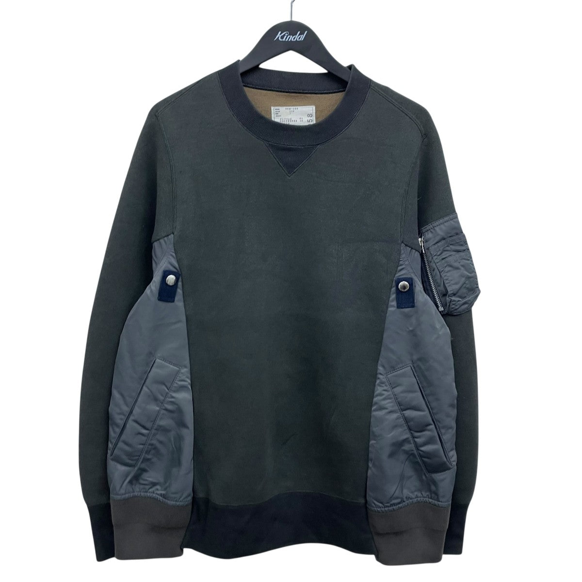 sacai 24ssSponge Sweat x Nylon Twill Pullover ドッキングスウェット 古着・中古-1枚目のアイテム画像