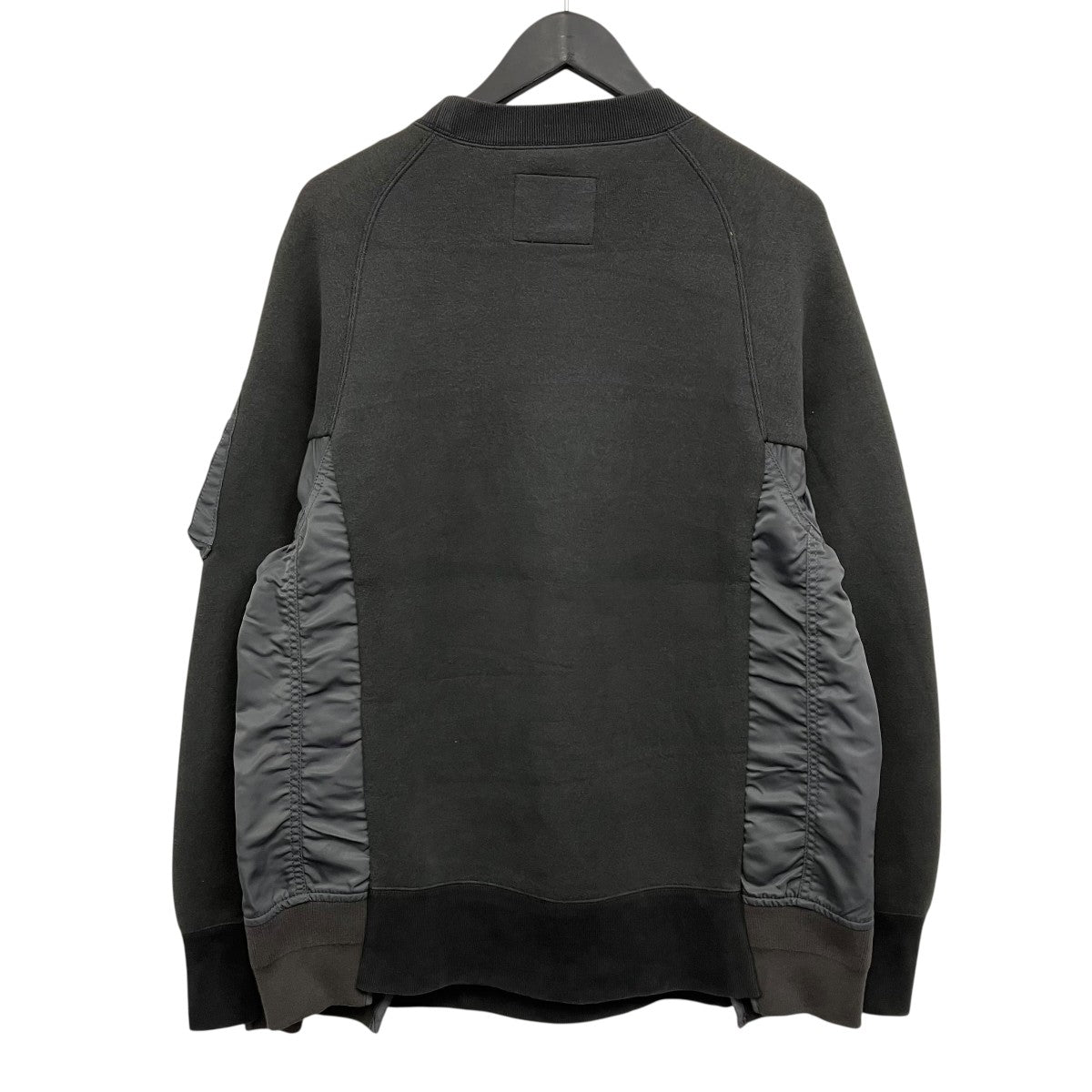 sacai 24ssSponge Sweat x Nylon Twill Pullover ドッキングスウェット 古着・中古-2枚目のアイテム画像