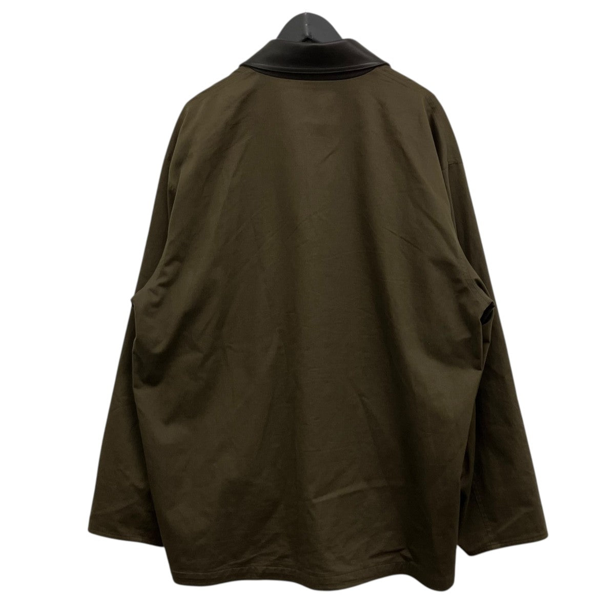 Cristaseya oversized blouson with leather patch レザーカラーコート 古着・中古-2枚目のアイテム画像