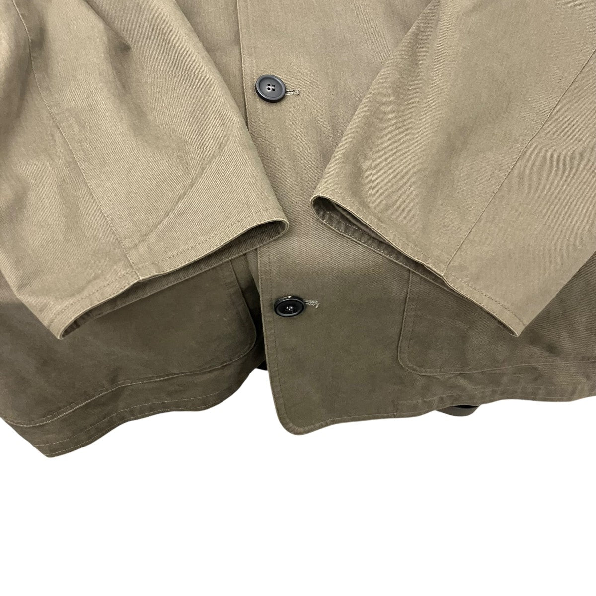 Cristaseya oversized blouson with leather patch レザーカラーコート 古着・中古-4枚目のアイテム画像