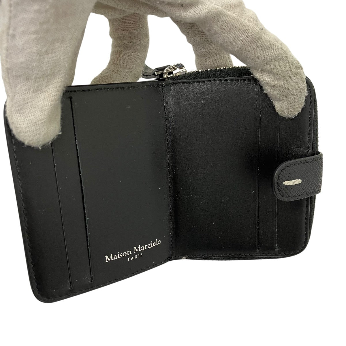 Maison Margiela レザー ジップアラウンド 二つ折り ミニウォレット 古着・中古-3枚目のアイテム画像