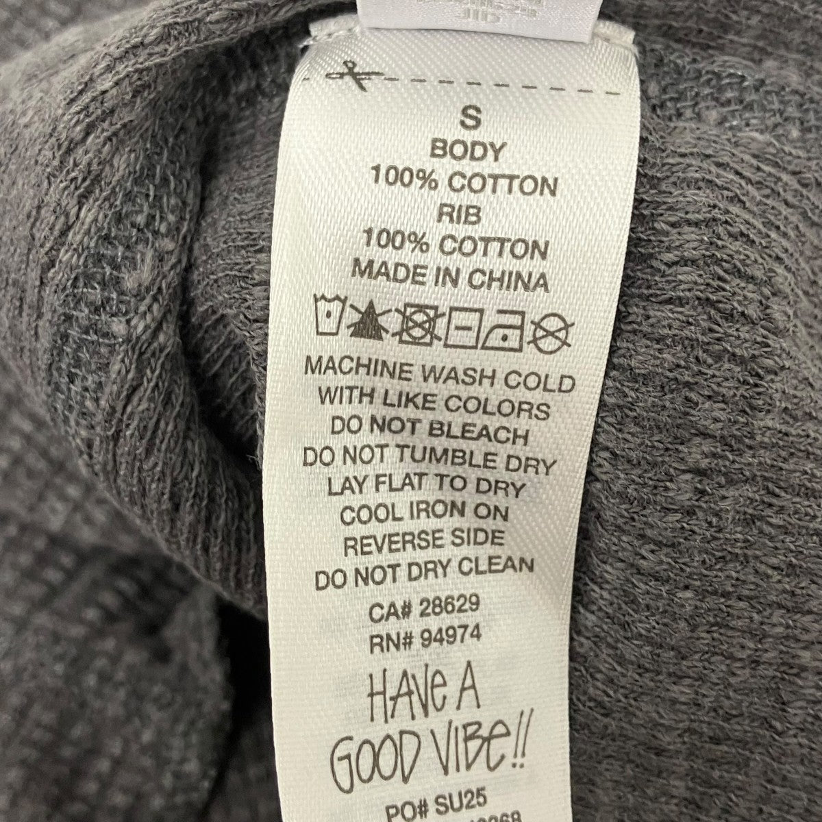 stussy PIGMENT DYED SS THERMAL サーマルTシャツ 古着・中古-5枚目のアイテム画像