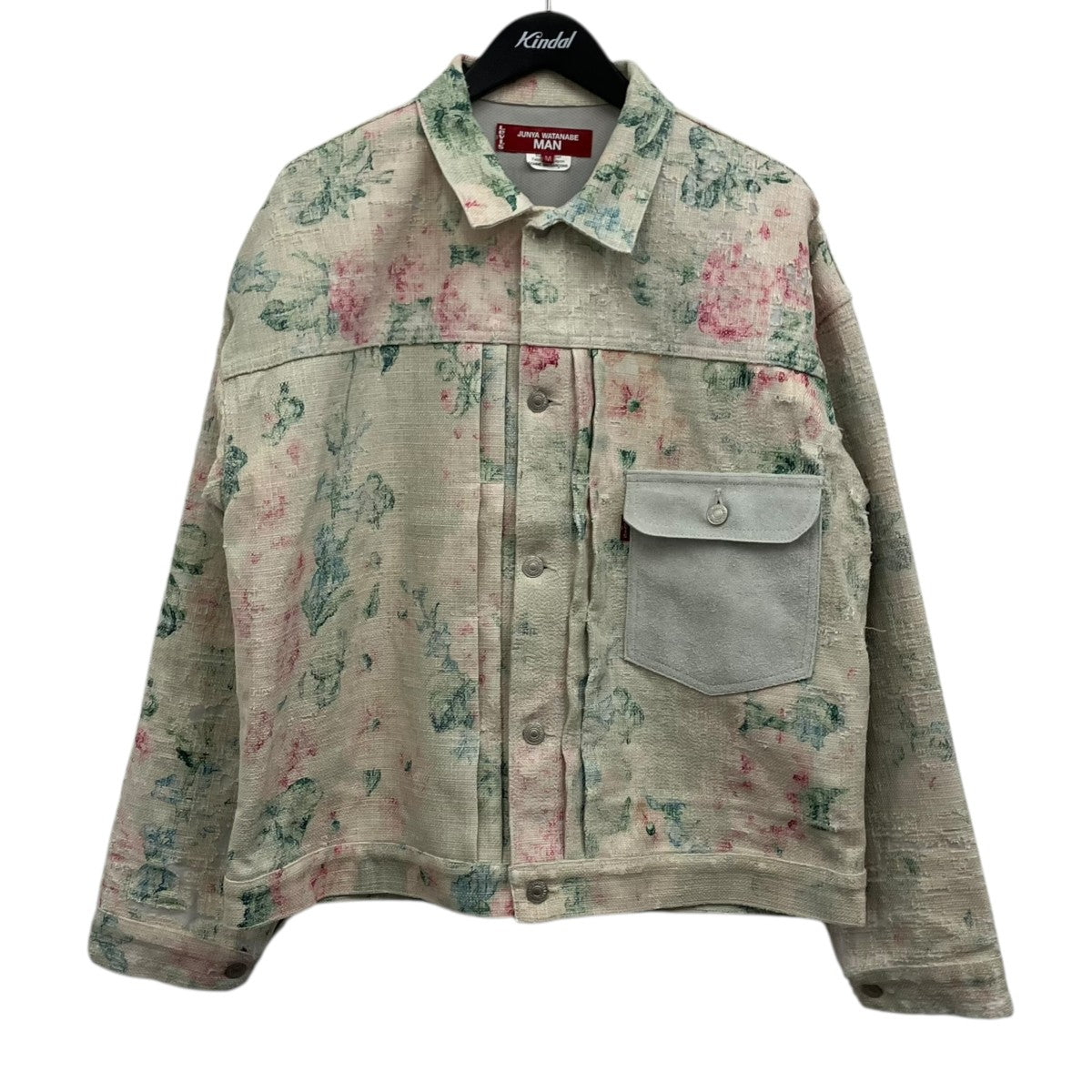 CDG JUNYA WATANABE MAN×LEVI’S Rayon Linen Floral Pattern Printed X Cowhide レーヨンリネン花柄ジャケット 古着・中古-1枚目のアイテム画像