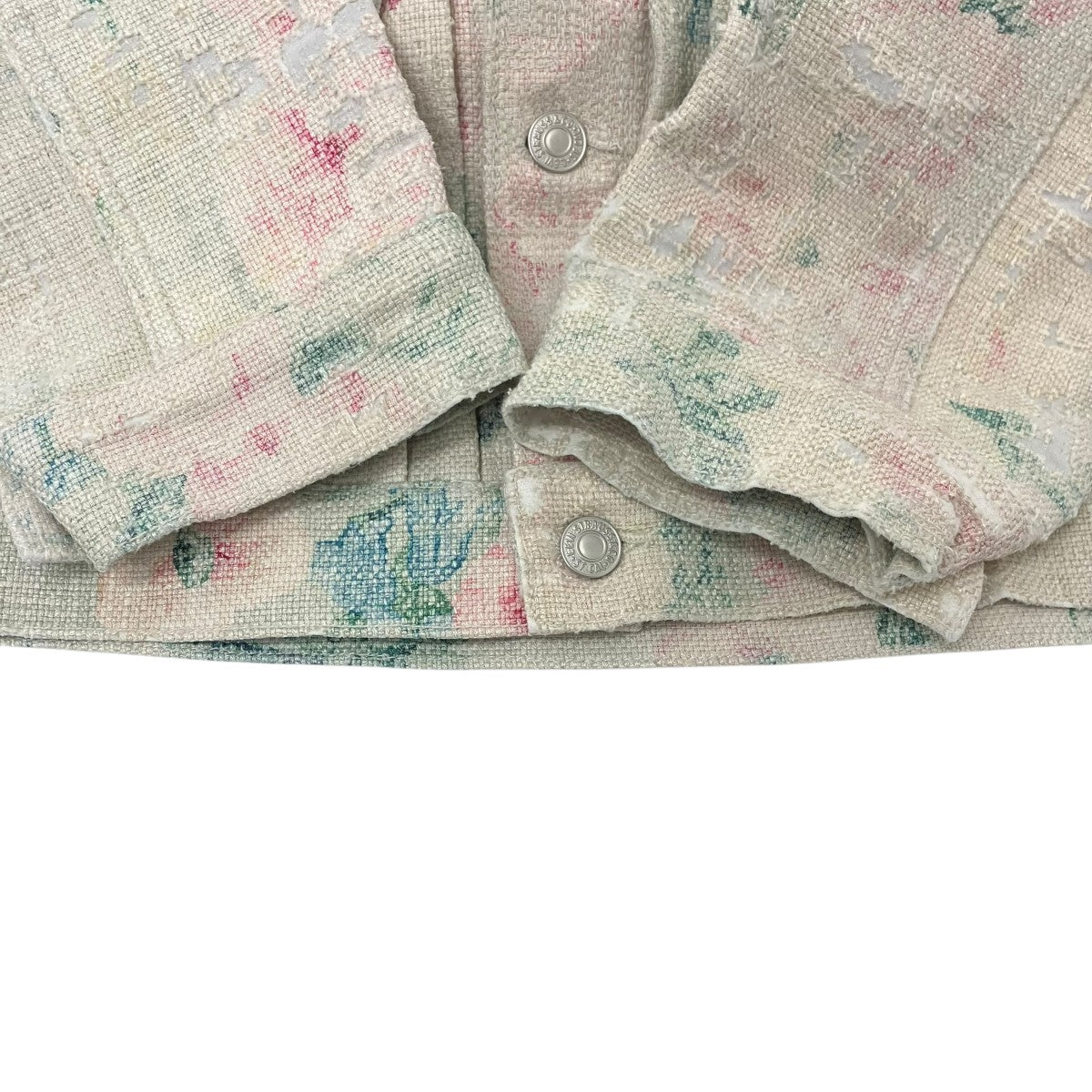 CDG JUNYA WATANABE MAN×LEVI’S Rayon Linen Floral Pattern Printed X Cowhide レーヨンリネン花柄ジャケット 古着・中古-4枚目のアイテム画像
