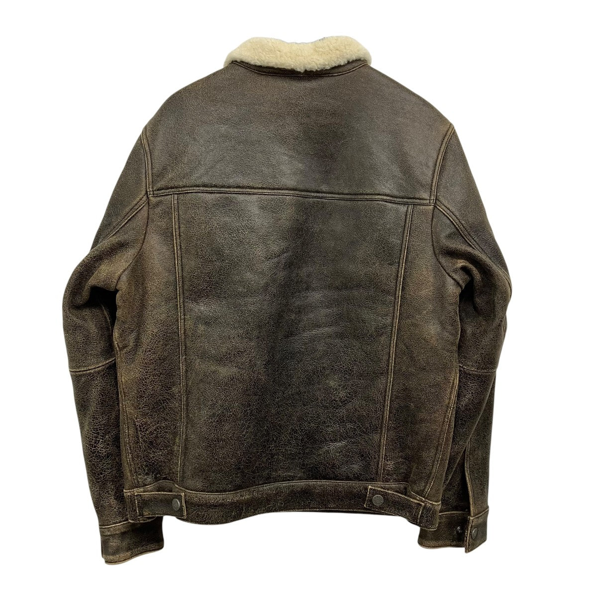 GUESS sherpa leather trucker jacket レザーボアジャケット 古着・中古-2枚目のアイテム画像