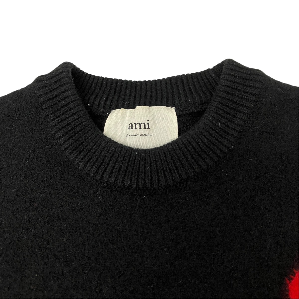 AMI Alexandre Mattiussi ハートロゴクルーネックニット 古着・中古-4枚目のアイテム画像