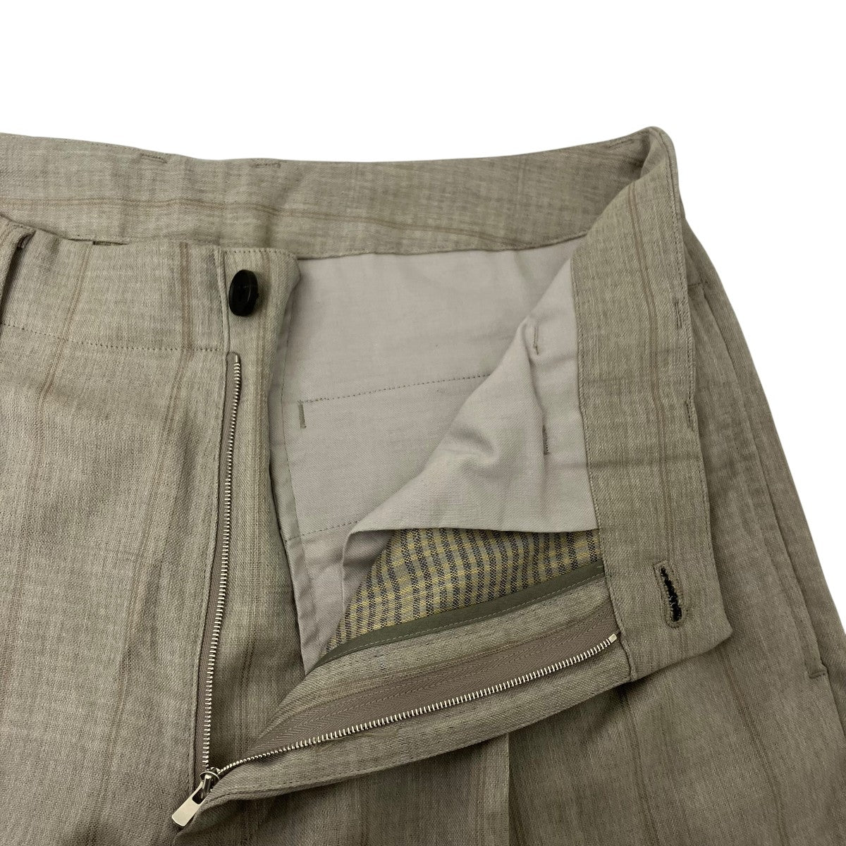 nonnotte 2-Tuck Wide Tapered Trousers ウールシルク ゴースト プレイド 2タック ワイドテーパード トラウザー 古着・中古-4枚目のアイテム画像