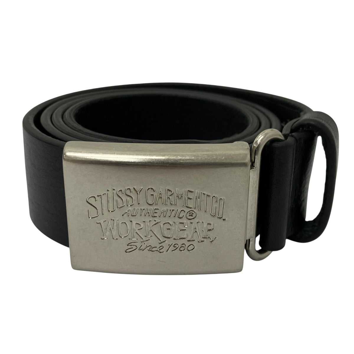 stussy WORKGEAR BUCKLE BELT カウレザーベルト 古着・中古-2枚目のアイテム画像