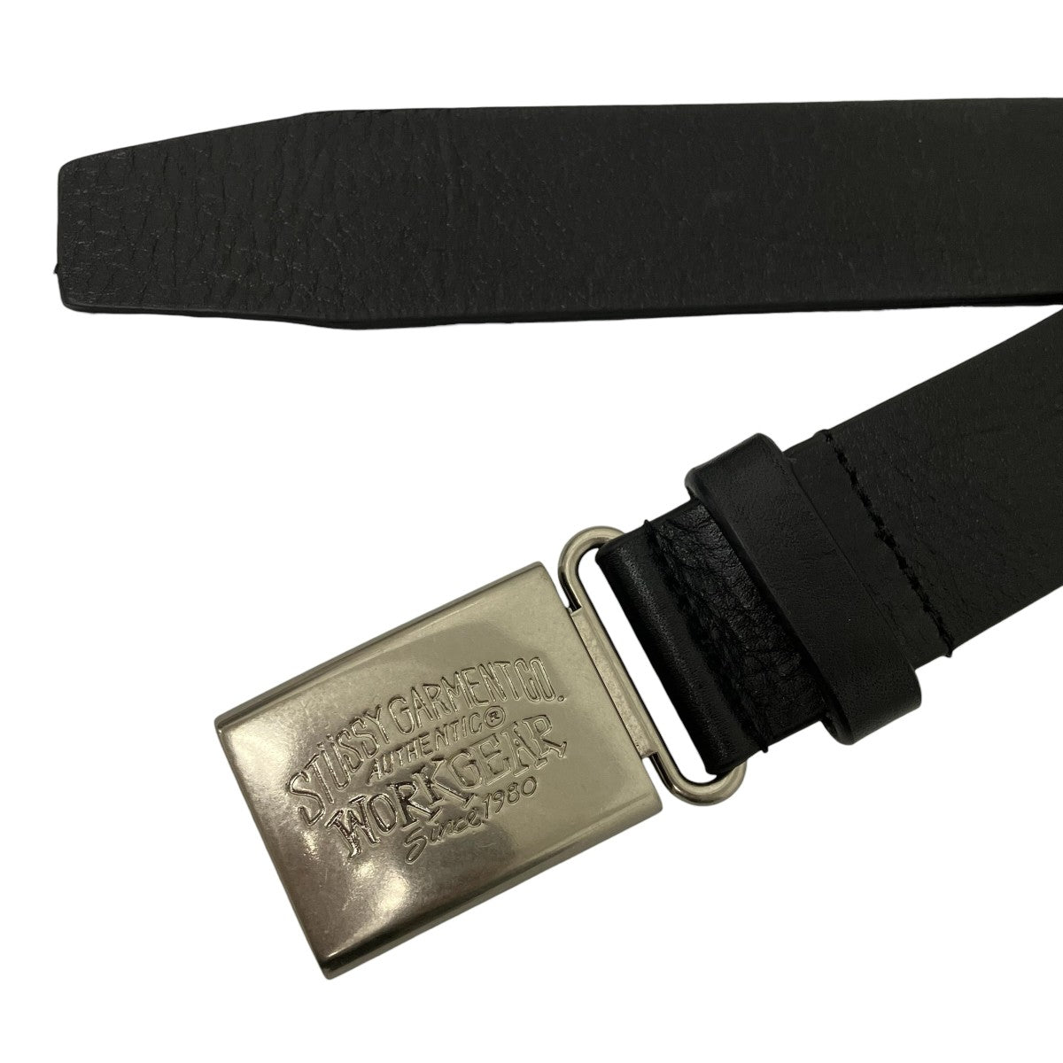 stussy WORKGEAR BUCKLE BELT カウレザーベルト 古着・中古-3枚目のアイテム画像