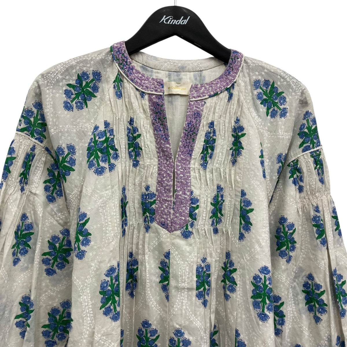ne quittez pas(ヌキテパ) Cotton Jacquard Iberis Print Pintuck