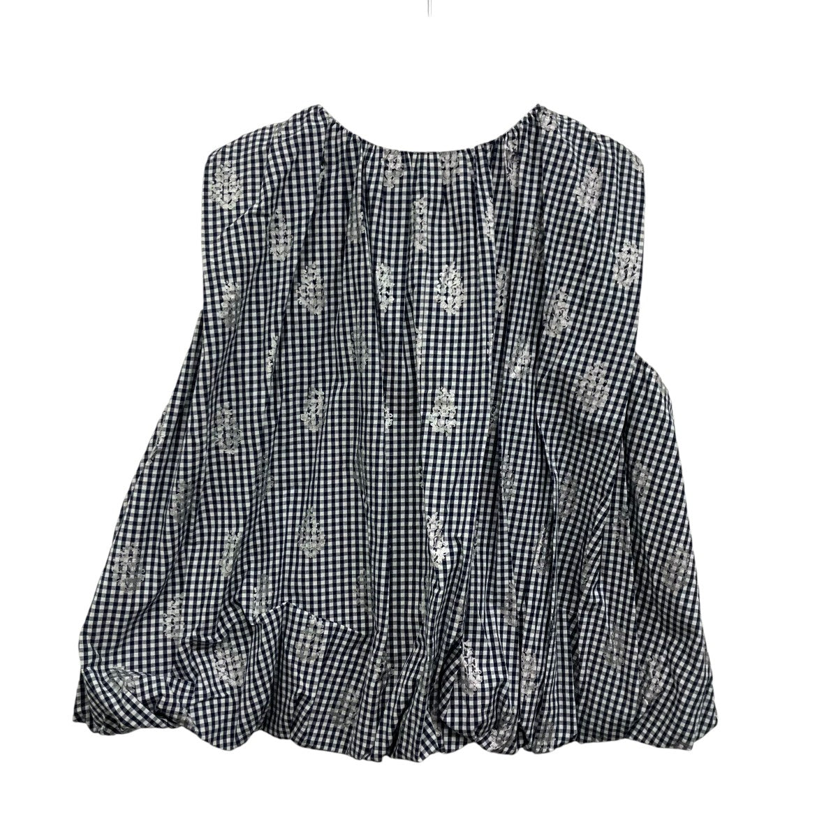 ne quittez pas Poplin Foil Print Balloon Topノースリーブバルーントップス 古着・中古-2枚目のアイテム画像