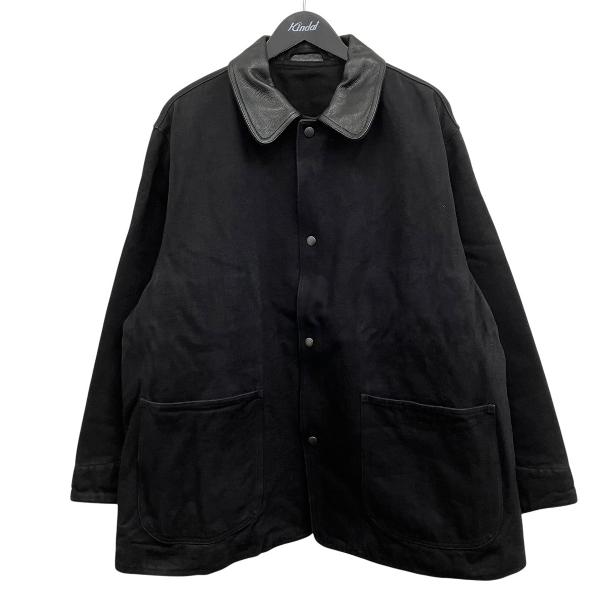 COMOLI(コモリ) レザーカラーワークジャケット C03-01015 ブラック