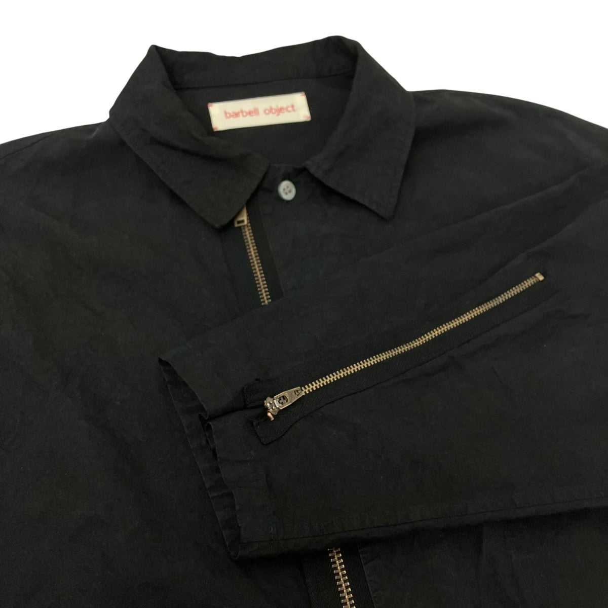 barbell object zipper sb ジップアップリネン混ジャケット 古着・中古-4枚目のアイテム画像