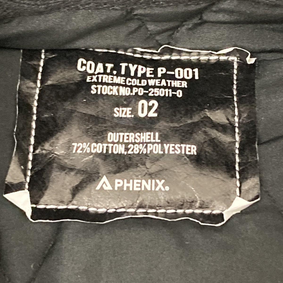 PHENIX COAT， TYPE P-001ダウンコートP0-25011-0 古着・中古-6枚目のアイテム画像
